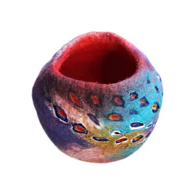 Abstract Red Felt Vase Hamro Village