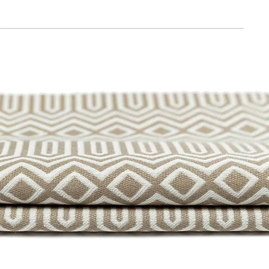 Colorado Geometric Taupe Beige Fabric