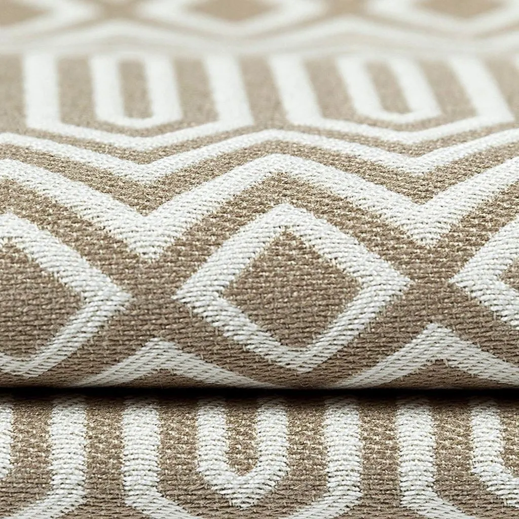 Colorado Geometric Taupe Beige Fabric