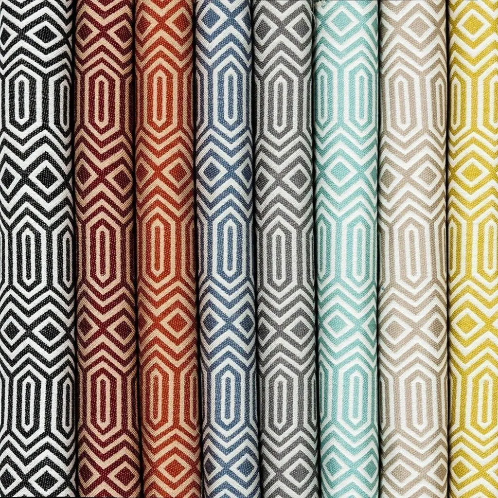 Colorado Geometric Taupe Beige Fabric