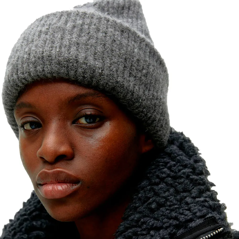 H&M x Arket Double Cuff Beanie In Alpaca Merino M, gray