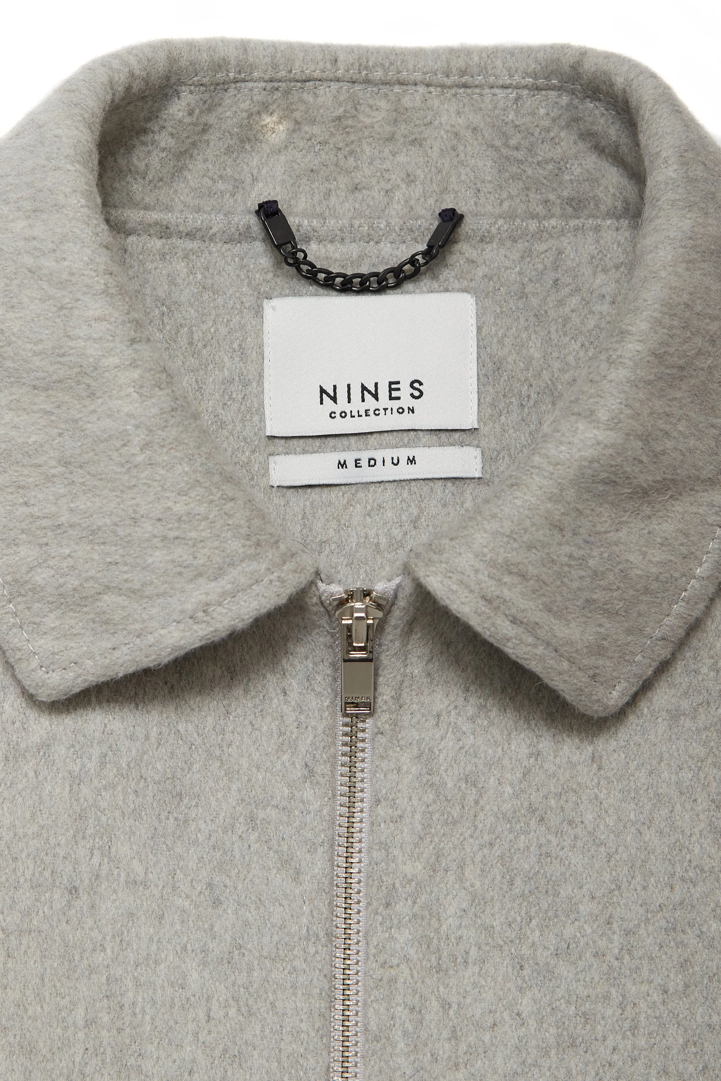 Jaron Wool Blend Harrington Jacket in Silver Grey
