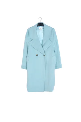 Light blue oversized recycled wool blend coat
