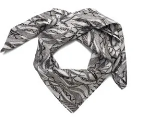 NGARGA WARENDJ DANCING WOMBAT LINEN SCARF ALL OVER GUM LEAVES