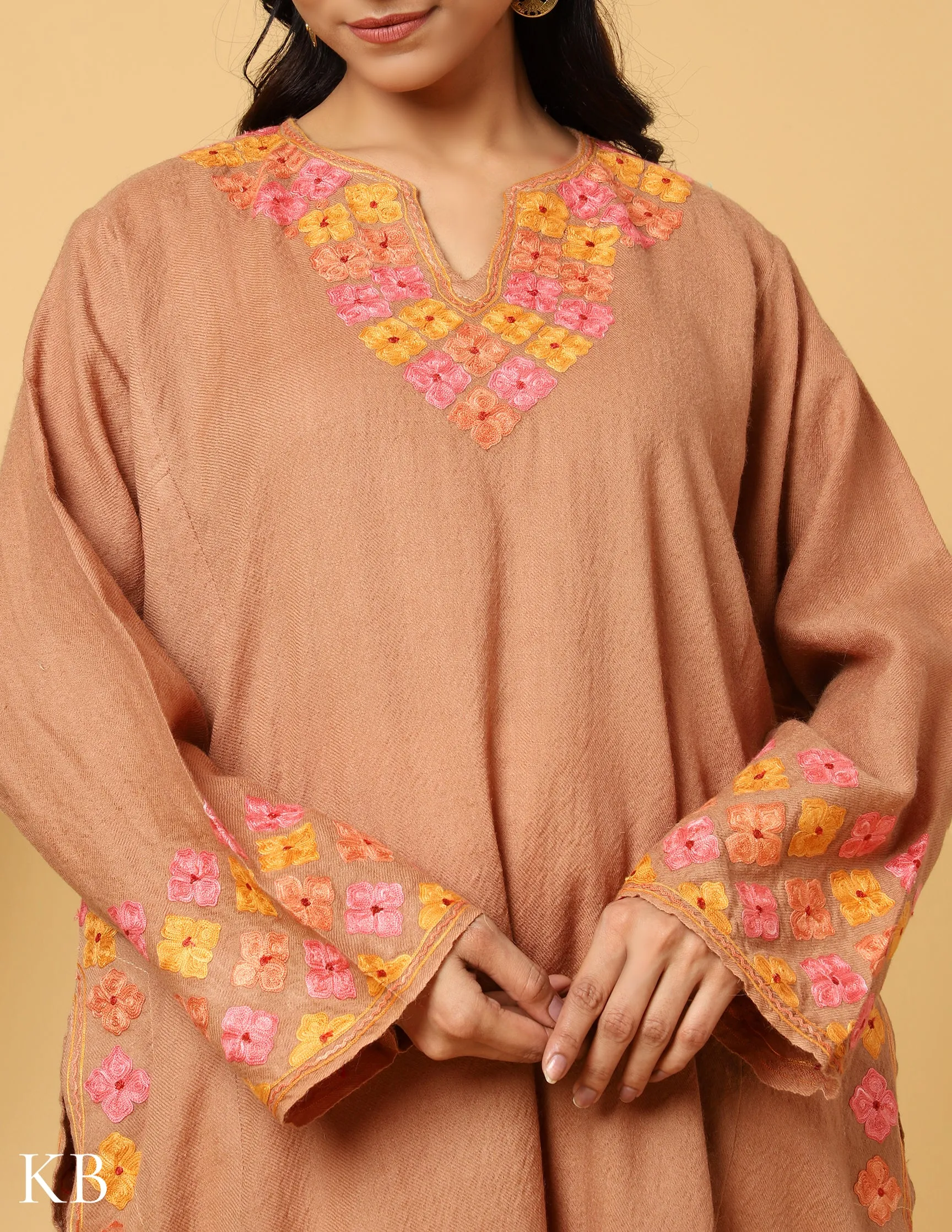 Sand Dune Aari Embroidered Pure wool Phiran