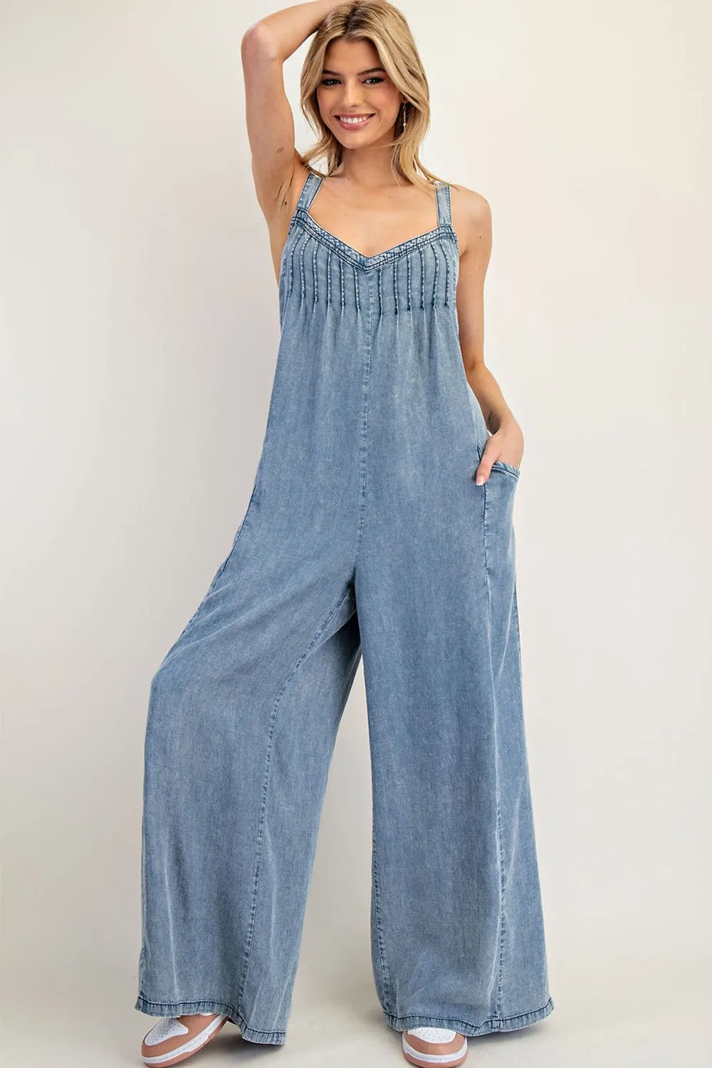 Tencel Pintuck Jumpsuit