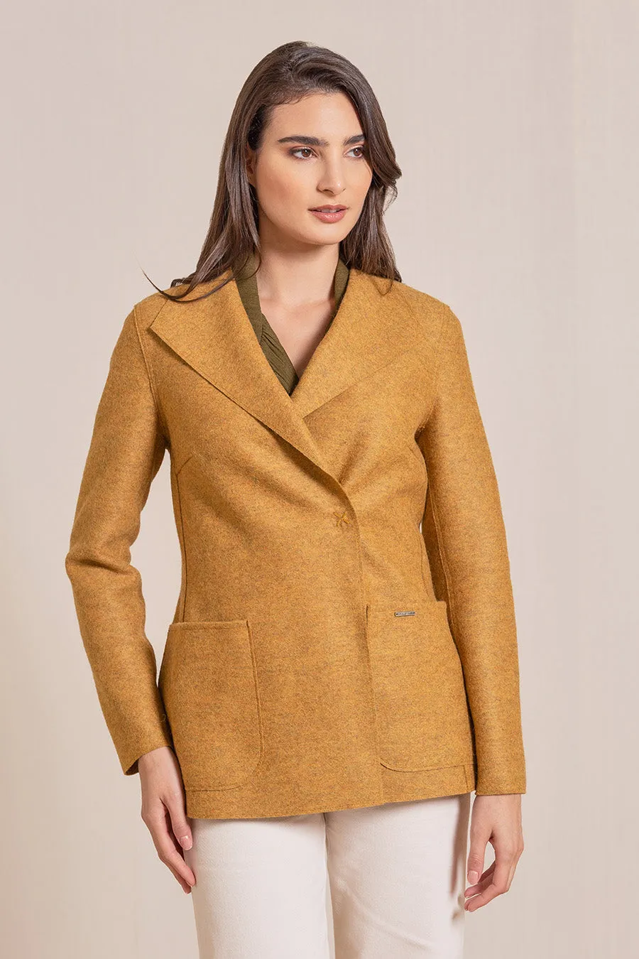 Vederetro Coat Alpaca & Wool Color Curry