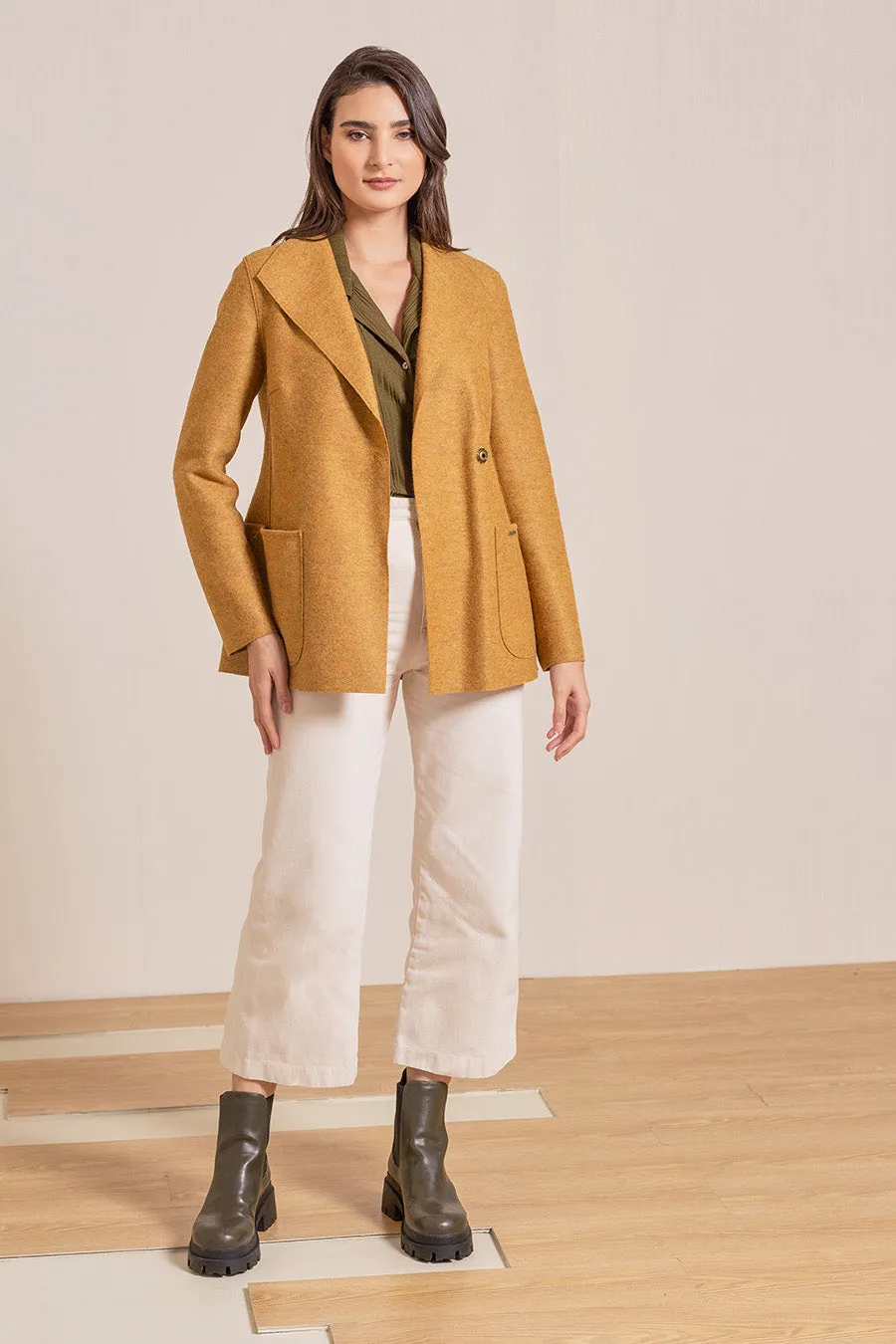 Vederetro Coat Alpaca & Wool Color Curry