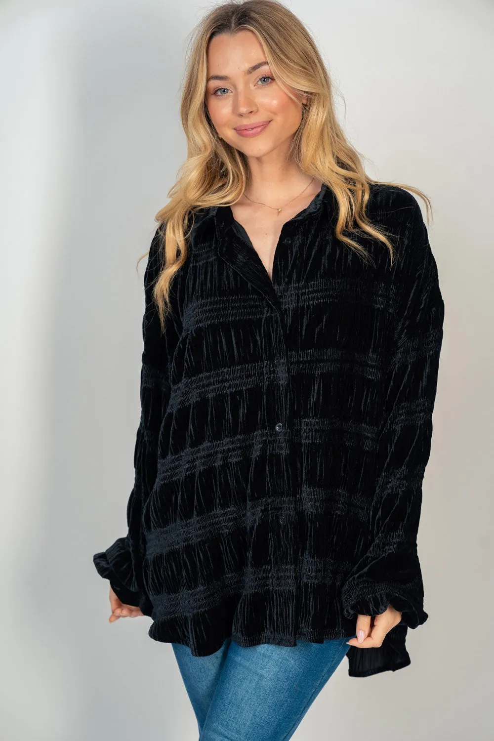 White Birch Velvet Wrinkle Shirt